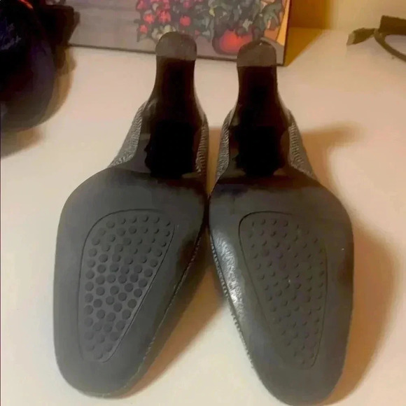 Carlos Falchi Vintage “Watson” Attractive Black & White Herringbone Tweed Heels - Picture 7 of 11